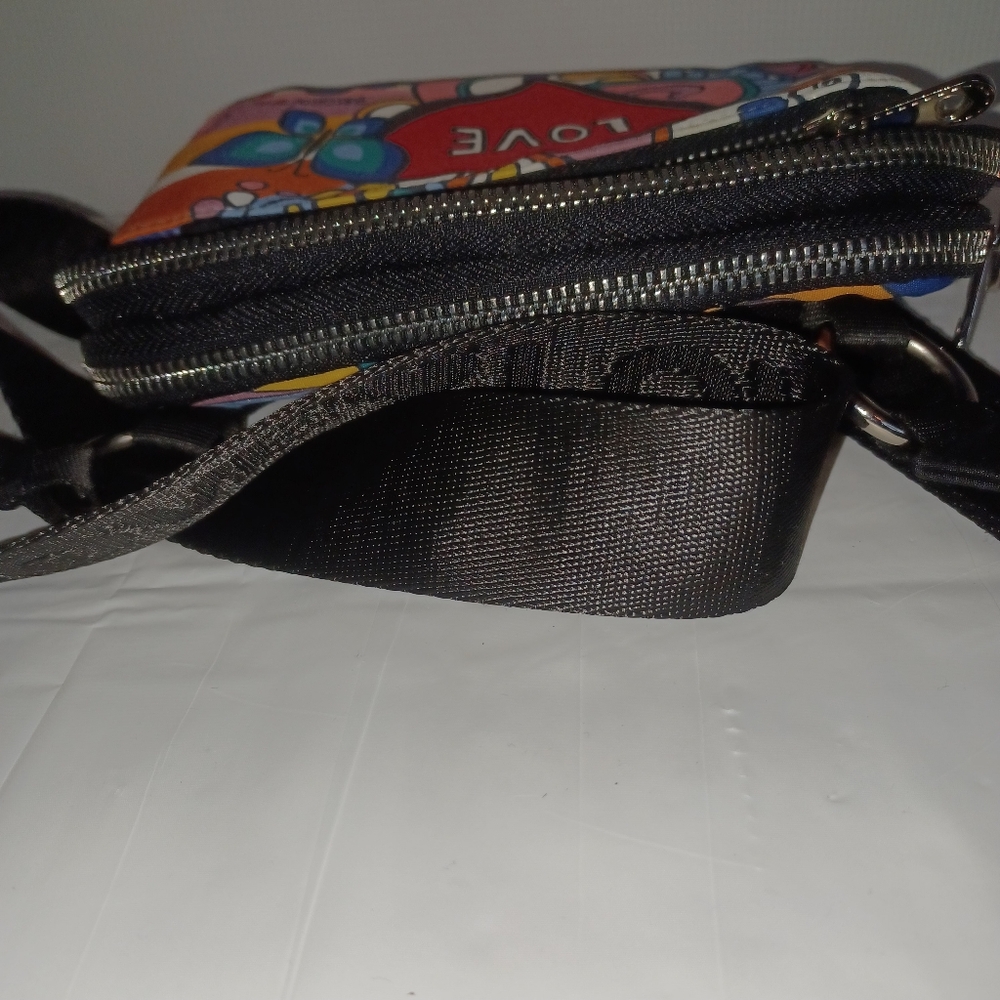 Brighton POWER OF LOVE Crossbody Belt Bag Purse Heart Thick Strap Festival Color - Picture 3 of 12